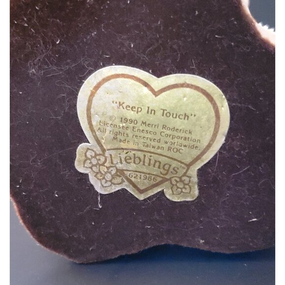 Enesco Lieblings KEEP IN TOUCH figurine Dutch gnome wee folk & rabbit can phone - Picture 12 of 12